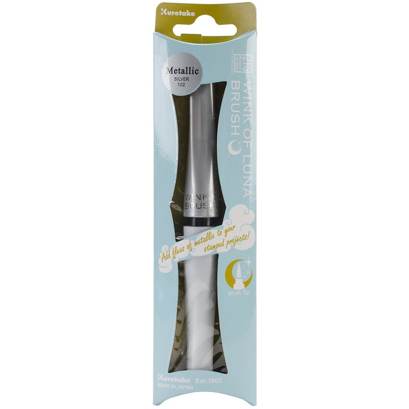Zig Zig Memory System Wink of Luna Metallic Brush Pen, Silver